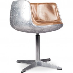Cognac Aviator chair - Premium Leather - Aluminium 