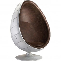 Eye Chair Aviator Armchair - Microfiber aged leather effect - Brown