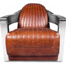 Modern Armchair - Leather & Steel